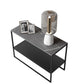 Modern Rectangular Stone End Table Sled Sofa Side Table with Shelf