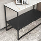 Modern Rectangular Stone End Table Sled Sofa Side Table with Shelf