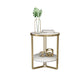 Modern Style Metal Iron Gold Base Slab/marble Top Round with Storage Rack Side Table