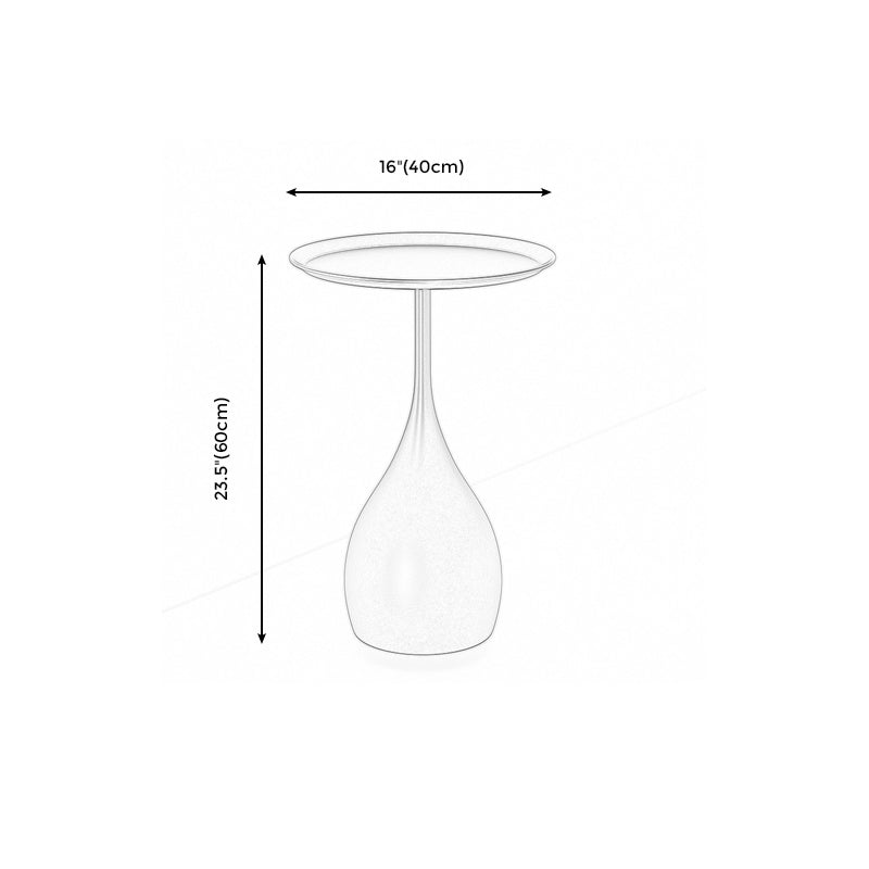 Modern Style Metal Iron Base Metal Desktop Paint Craft Round Side Table