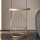 Modern Style Black/gold Metal Base Marble & SLATE Top Round Side Table Gold Matte White Clearhalo 'Coffee & Accent Tables' 'End & Side Tables' 'end_side_tables' 'furn' 'furn_end_side_tables' 'Furniture' 'Living Room Furniture' 5341609
