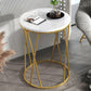 Glam Round Wooden Top End Table Steel Frame Sofa Side End Table for Living Room Clearhalo 'Coffee & Accent Tables' 'End & Side Tables' 'end_side_tables' 'furn' 'furn_end_side_tables' 'Furniture' 'Living Room Furniture' 5341654
