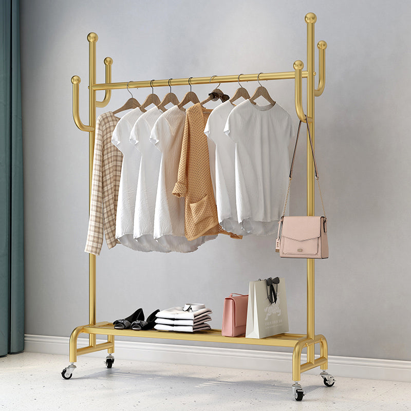 Metal Coat Hanger Hanging Metal Coat Rack Rail Entryway Kit with Shelf Clearhalo 'Entry & Mudroom Furniture' 'furn' 'furn_hall_tree_coat_racks' 'Furniture' 'Hall Trees & Coat Racks' 'hall_tree_coat_racks' 5345944