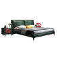 Scandinavian Wooden Panel Bed Green Genuine Leather Standard Bed Clearhalo 'Bedroom Furniture' 'Beds' 'furn' 'furn_beds' 'Furniture' 5346111