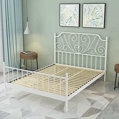 Zeitgenössisches metallisches Low -Profil -Bett mit offenem Rahmen - 47,24 "hoch, Matratze nicht enthalten