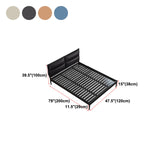 78.74 pulgadas L marco de cama de hierro contemporáneo en blanco/blanco cama con alambre de alambre, colchón no incluido