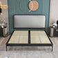 Contemporary Rectangular Headboard Standard Bed with Metal Legs