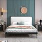 Contemporary Rectangular Headboard Standard Bed with Metal Legs