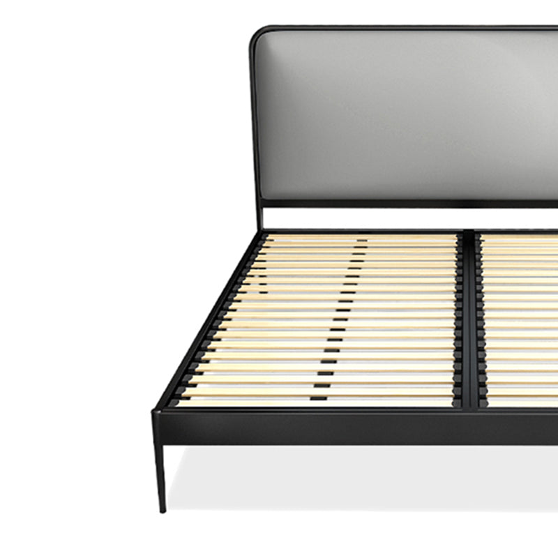 Eigentijdse rechthoekige hoofdeinde standaardbed met metalen benen