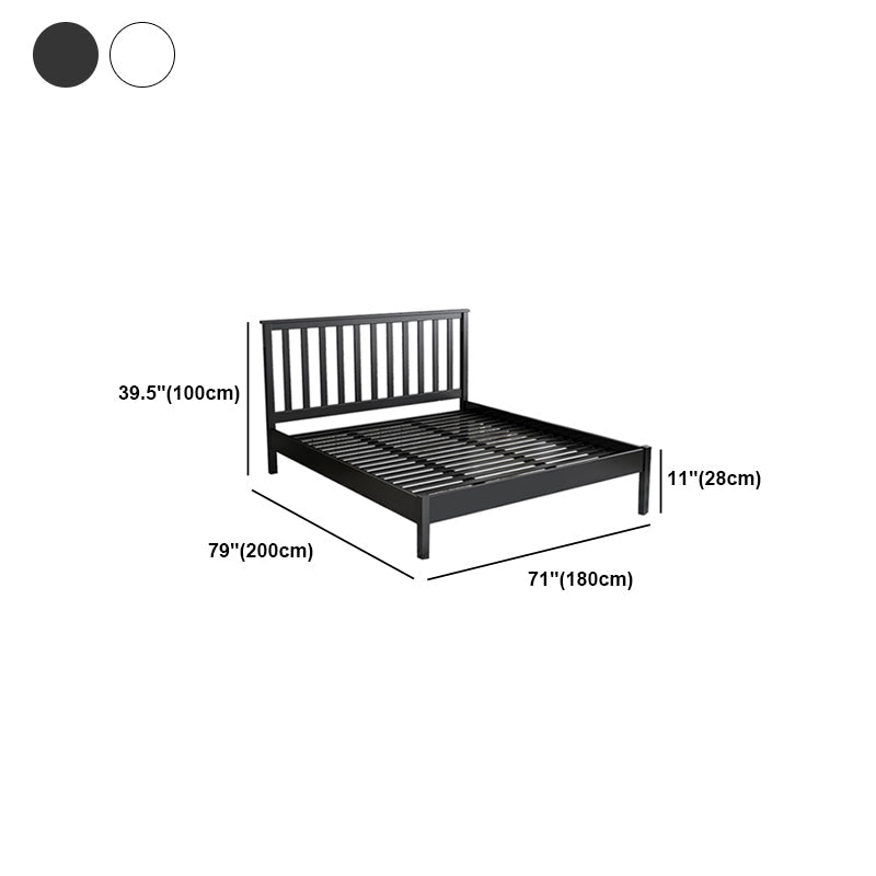 Lit à trame ouvert de couleur unie moderne avec tête de lit rectangulaire