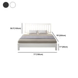Modern Solid Color Open-Frame Bed with Rectangular Headboard