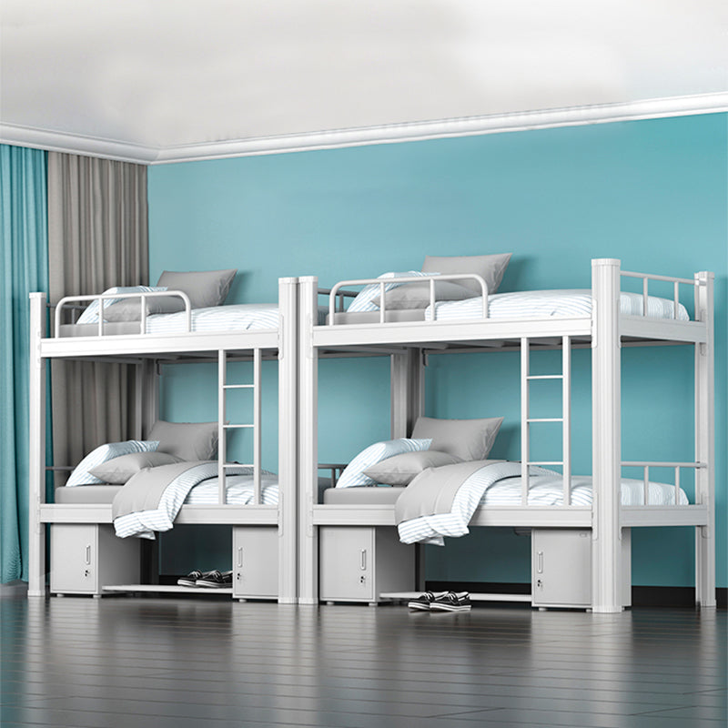 Letto a castello di ferro contemporaneo con gambe metalliche e alte 70,87 "a frame aperto