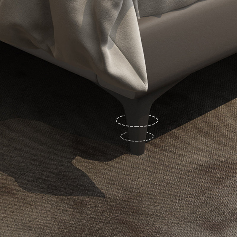 Letto da letto in legno contemporaneo Grigio scuro Volina in pelle Standard