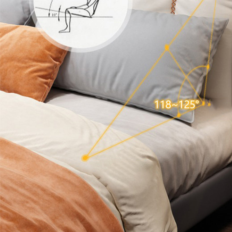 Lit rembourré contemporain avec tête de lit en faux cuir