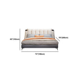 Contemporary Upholstered Bed with Headboard Faux Leather Bed