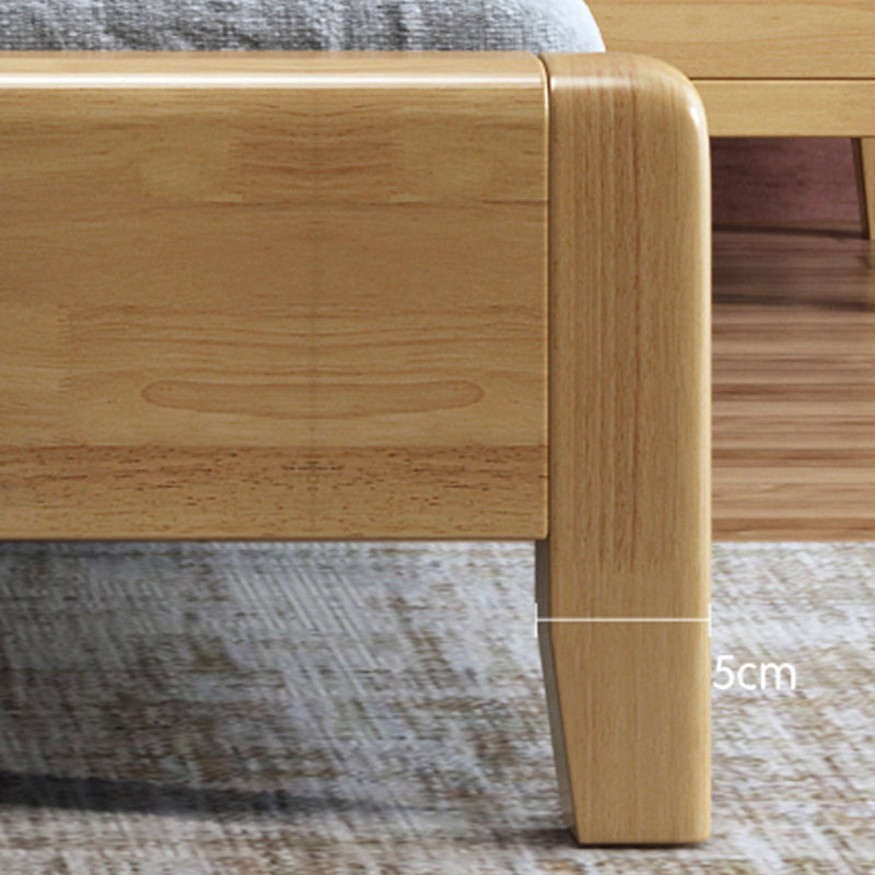 Fiame letto in legno massiccio con testiera di letto scandinavo con deposito