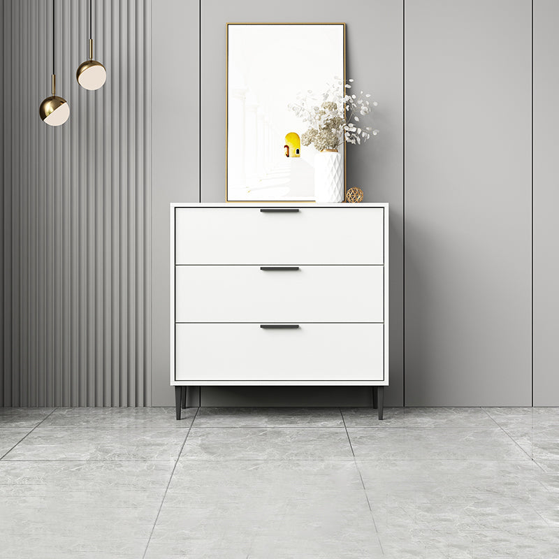 Modern Bar Pulls Accent Chest with 3/6 Drawers and Straight Legs 31"L x 12"W x 31"H White Clearhalo 'Cabinets & Chests' 'cabinets_chests' 'furn' 'furn_cabinets_chests' 'Furniture' 'Living Room Furniture' 5346722