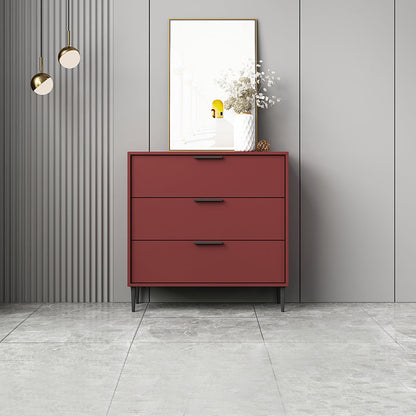 Modern Bar Pulls Accent Chest with 3/6 Drawers and Straight Legs 31"L x 12"W x 31"H Red Clearhalo 'Cabinets & Chests' 'cabinets_chests' 'furn' 'furn_cabinets_chests' 'Furniture' 'Living Room Furniture' 5346726