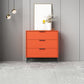 Modern Bar Pulls Accent Chest with 3/6 Drawers and Straight Legs 31"L x 12"W x 31"H Orange Clearhalo 'Cabinets & Chests' 'cabinets_chests' 'furn' 'furn_cabinets_chests' 'Furniture' 'Living Room Furniture' 5346727