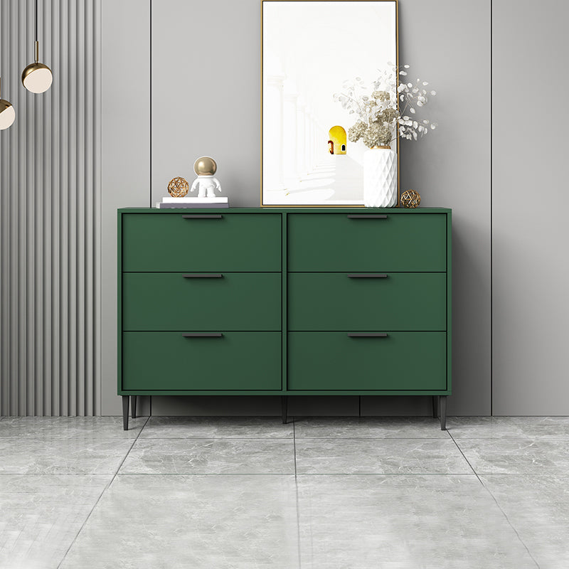 Modern Bar Pulls Accent Chest with 3/6 Drawers and Straight Legs 47"L x 12"W x 31"H Green Clearhalo 'Cabinets & Chests' 'cabinets_chests' 'furn' 'furn_cabinets_chests' 'Furniture' 'Living Room Furniture' 5346734
