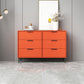 Modern Bar Pulls Accent Chest with 3/6 Drawers and Straight Legs 47"L x 12"W x 31"H Orange Clearhalo 'Cabinets & Chests' 'cabinets_chests' 'furn' 'furn_cabinets_chests' 'Furniture' 'Living Room Furniture' 5346737