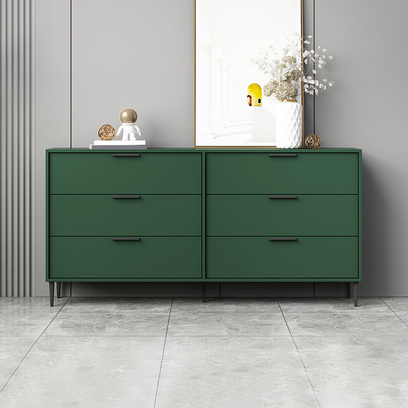 Modern Bar Pulls Accent Chest with 3/6 Drawers and Straight Legs 63"L x 12"W x 31"H Green Clearhalo 'Cabinets & Chests' 'cabinets_chests' 'furn' 'furn_cabinets_chests' 'Furniture' 'Living Room Furniture' 5346741