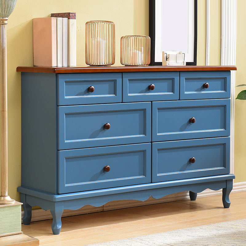 Mid-Century Modern Wood Accent Chest with Drawers Side Cabinet