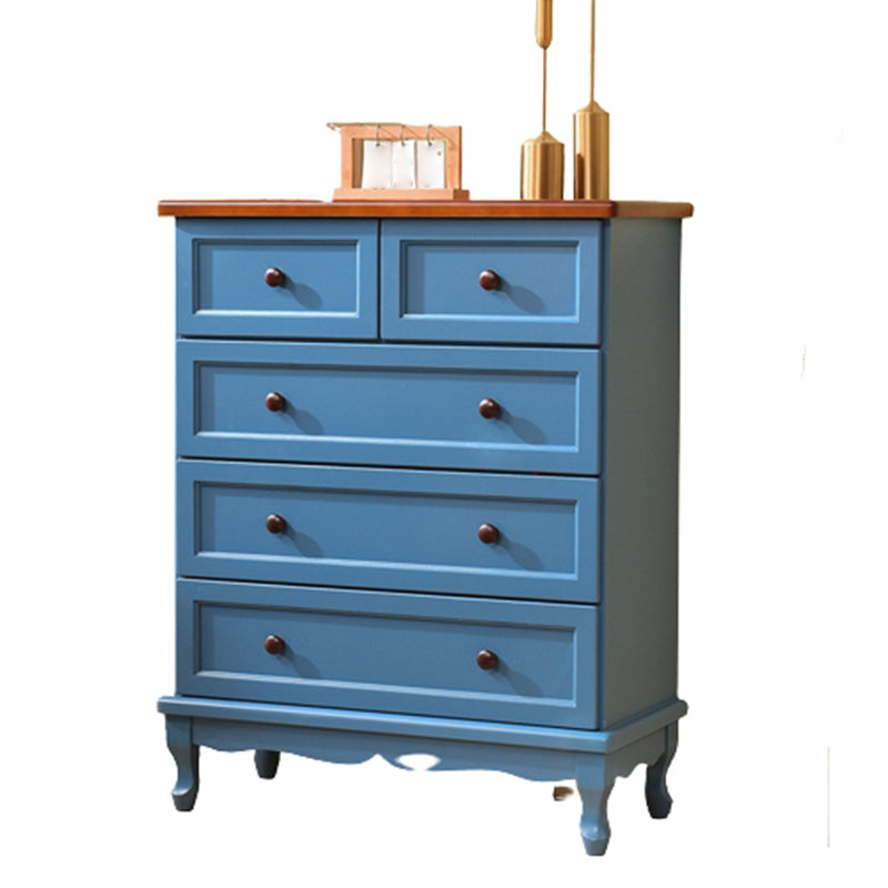 Mid-Century Modern Wood Accent Chest with Drawers Side Cabinet