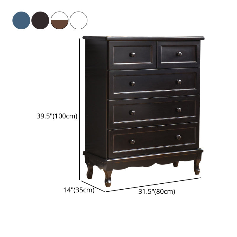 Mid-Century Modern Wood Accent Chest with Drawers Side Cabinet