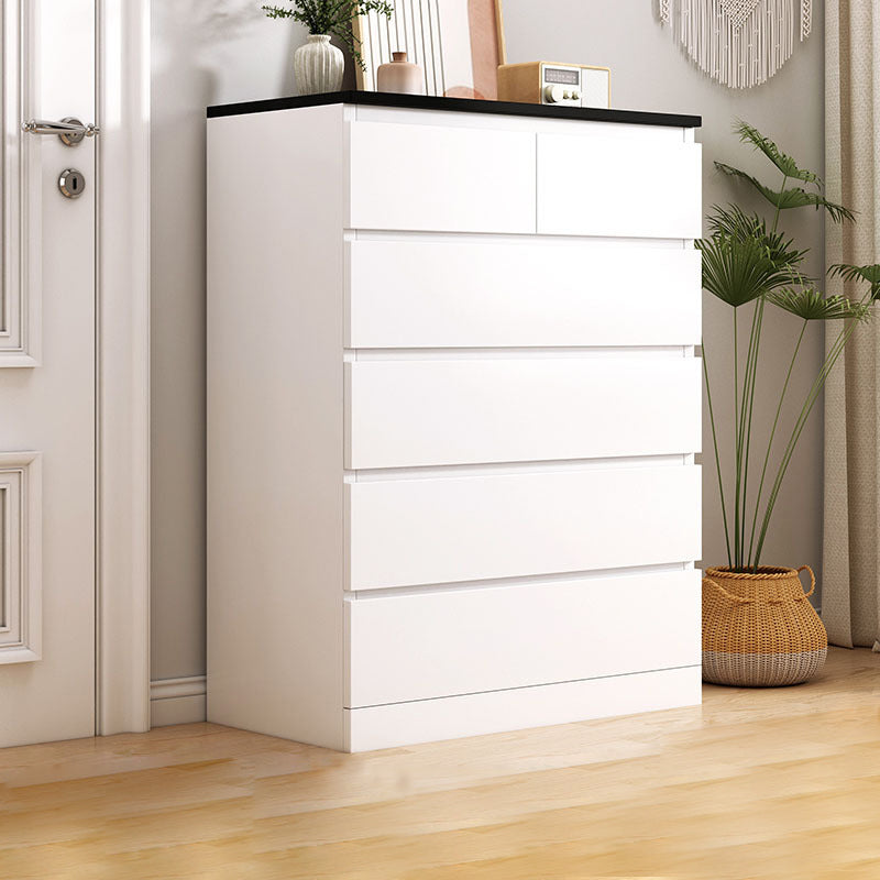 Gabinete lateral de cofre de acento de madera de estilo contemporáneo con cajones