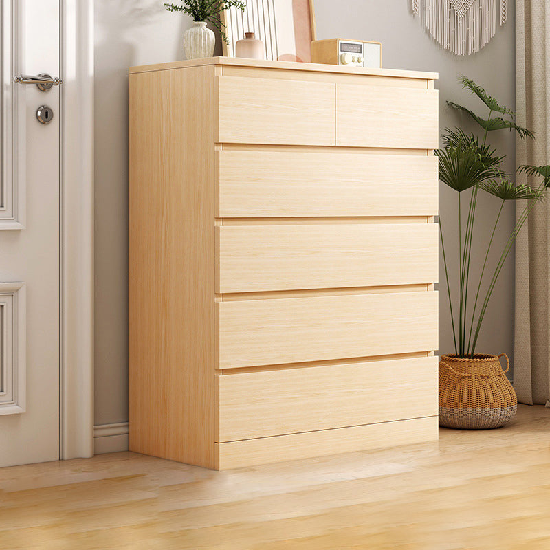 Gabinete lateral de cofre de acento de madera de estilo contemporáneo con cajones