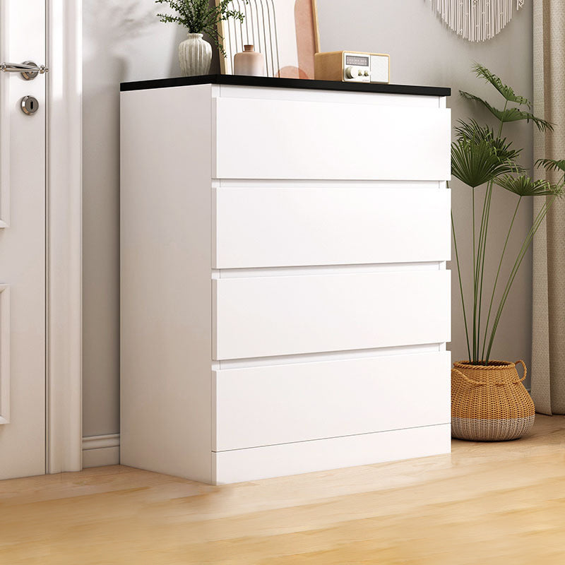 Gabinete lateral de cofre de acento de madera de estilo contemporáneo con cajones