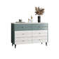 Wooden Storage Drawer Accent Chest White and Blue Cabinet with Drawers