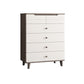 Wooden Storage Drawer Accent Chest White and Blue Cabinet with Drawers