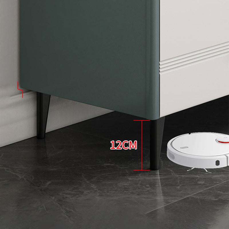 Wooden Storage Drawer Accent Chest White and Blue Cabinet with Drawers