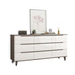 Wooden Storage Drawer Accent Chest White and Blue Cabinet with Drawers