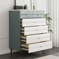 Wooden Storage Drawer Accent Chest White and Blue Cabinet with Drawers