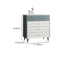 Wooden Storage Drawer Accent Chest White and Blue Cabinet with Drawers