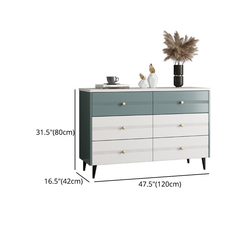 Cassetto in legno accento toracano bianco mobile bianco e blu con cassetti