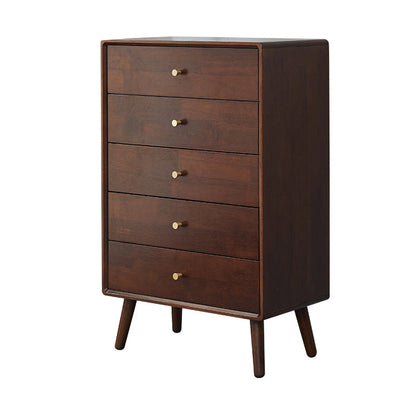 13.77" Wide /15.35" Wide Accent Cabinet Solid Wood 3/4/5 Drawers Cabinet in Brown 23.6"L x 13.8"W x 37.4"H Walnut