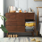 13.77 "Wide /15.35" brede accentkast vast hout 3/4/5 laden Kast in bruin
