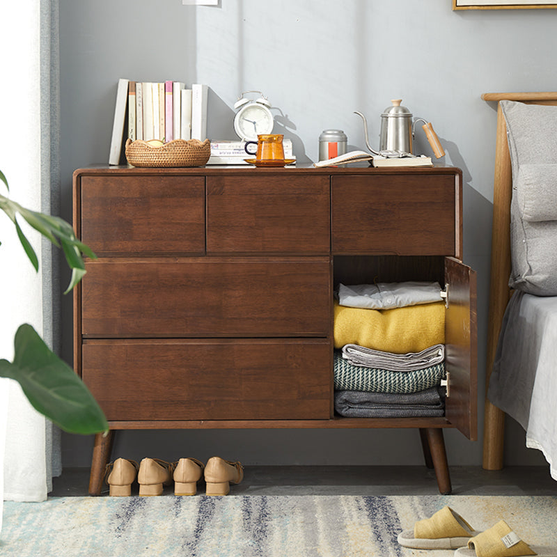 13.77" Wide /15.35" Wide Accent Cabinet Solid Wood 3/4/5  Drawers Cabinet in Brown