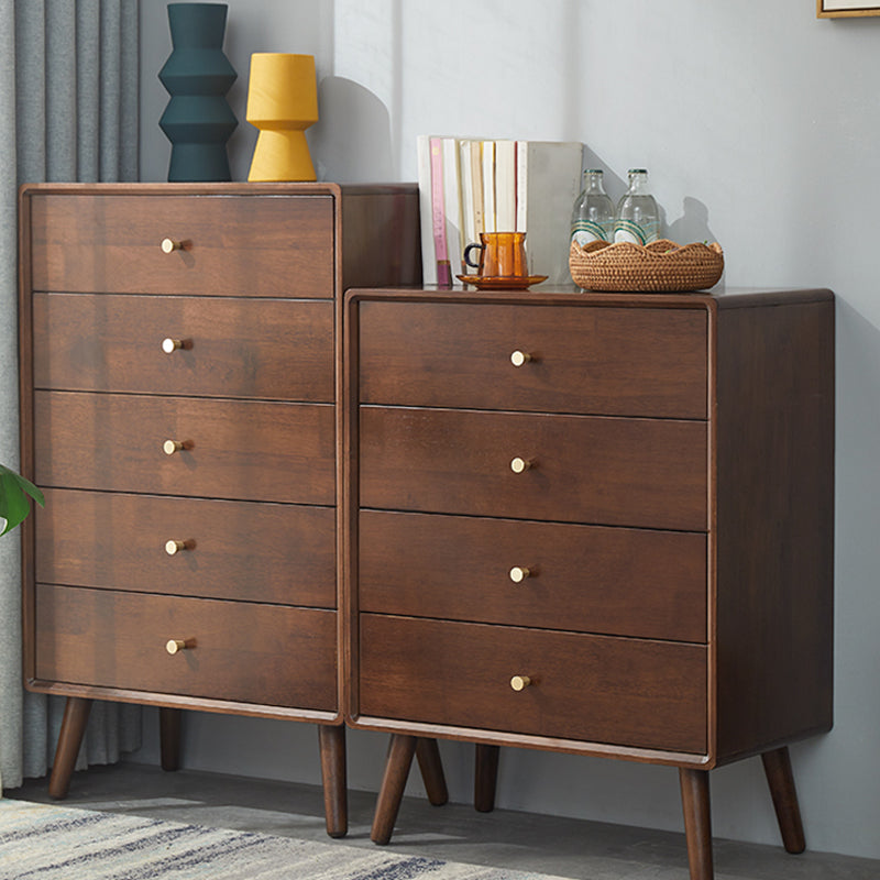 13.77 "ワイド/15.35"幅のアクセントキャビネットソリッドウッド3/4/5引き出しキャビネットブラウンのキャビネット