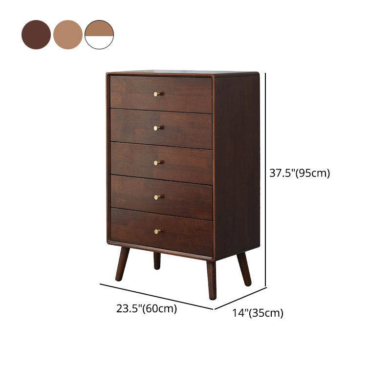 13.77 "ワイド/15.35"幅のアクセントキャビネットソリッドウッド3/4/5引き出しキャビネットブラウンのキャビネット