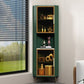 15.74" Wide Wood Corner Accent Cabinet with 2 Door Contemporary Side Cabinet 16"L x 16"W x 69"H Green Clearhalo 'Cabinets & Chests' 'cabinets_chests' 'furn' 'furn_cabinets_chests' 'Furniture' 'Living Room Furniture' 5346909