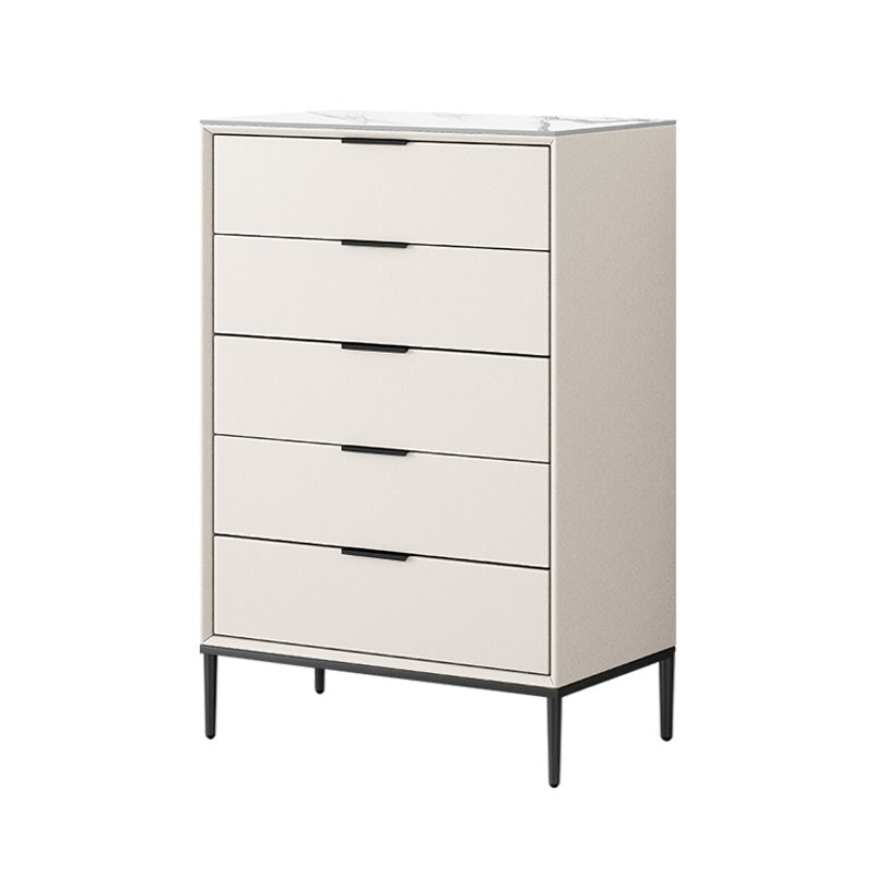 23.62" Wide 15.74" High 3/4/5 - Drawer Accent Chest,Bar Pulls Chest Soft Close Drawers 24"L x 16"W x 45"H Off-White Clearhalo 'Cabinets & Chests' 'cabinets_chests' 'furn' 'furn_cabinets_chests' 'Furniture' 'Living Room Furniture' 5346939
