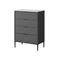 23.62" Wide 15.74" High 3/4/5 - Drawer Accent Chest,Bar Pulls Chest Soft Close Drawers 24"L x 16"W x 37"H Dark Gray Clearhalo 'Cabinets & Chests' 'cabinets_chests' 'furn' 'furn_cabinets_chests' 'Furniture' 'Living Room Furniture' 5346941