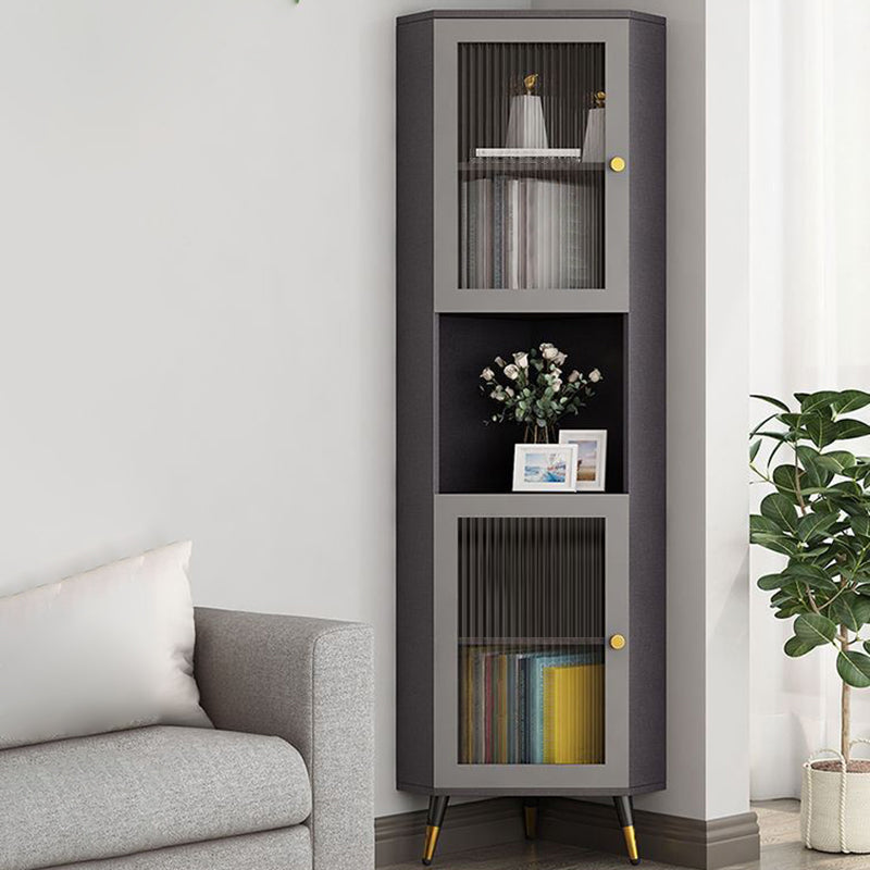 Corner Wood Accent Cabinet with 2 Door Contemporary Side Cabinet Grey Clearhalo 'Cabinets & Chests' 'cabinets_chests' 'furn' 'furn_cabinets_chests' 'Furniture' 'Living Room Furniture' 5346950