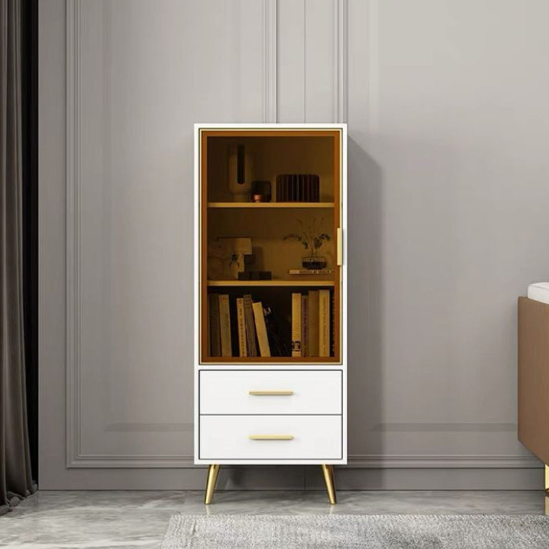 Armoire à accent en bois rectangle avec 1 porte et 2 tiroirs armoire latérale contemporaine