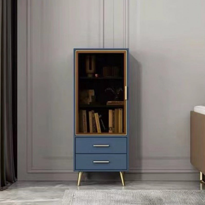Armoire à accent en bois rectangle avec 1 porte et 2 tiroirs armoire latérale contemporaine
